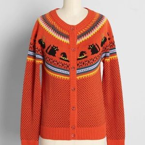 Orange Halloween Cardigan